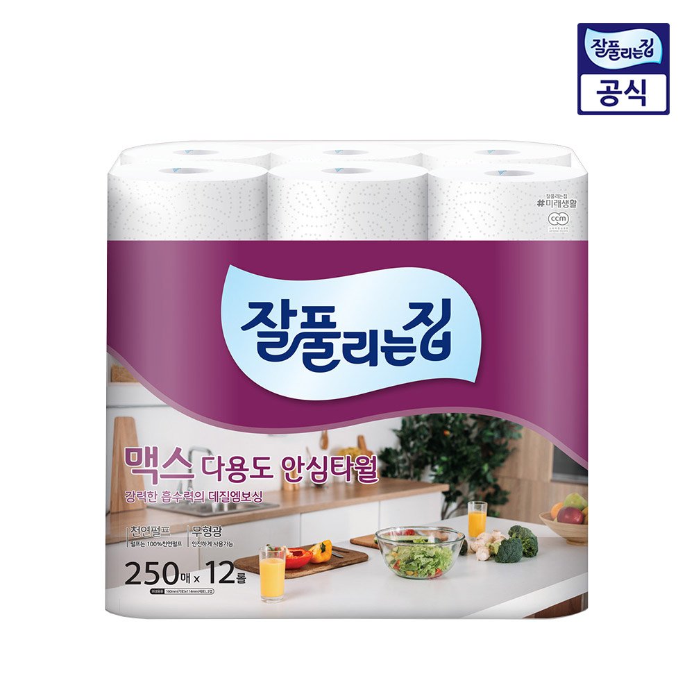 잘풀리는집 맥스 다용도 키친타올, 12개입, 1개