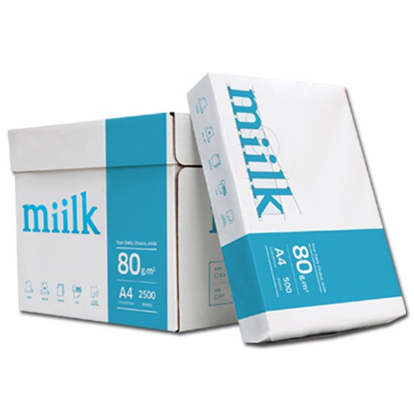 한국제지 밀크 복사용지 80g, A4, 2500개