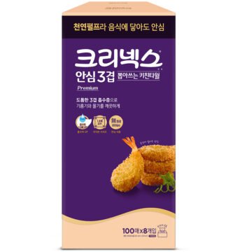 크리넥스 안심 3겹 뽑아쓰는 키친타월 프리미엄, 100매입, 8개