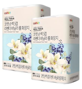 코멧 순백 3겹 라벤더 바닐라 롤화장지 30m, 30개입, 2개