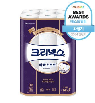 크리넥스 천연펄프 3겹 데코&소프트 화장지, 27m, 30개입, 1개