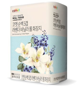 코멧 순백 3겹 라벤더 바닐라 롤화장지 30m, 30개입, 1개