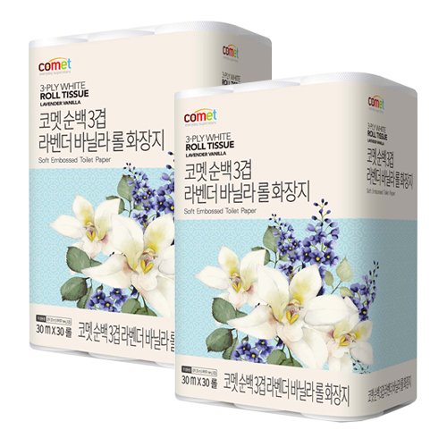 코멧 순백 3겹 라벤더 바닐라 롤화장지 30m, 30개입, 2개